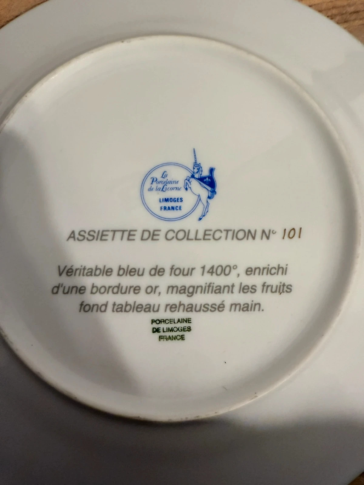 assiette limoges bleu de four & or – collection n°101 – 130€ – photo 7